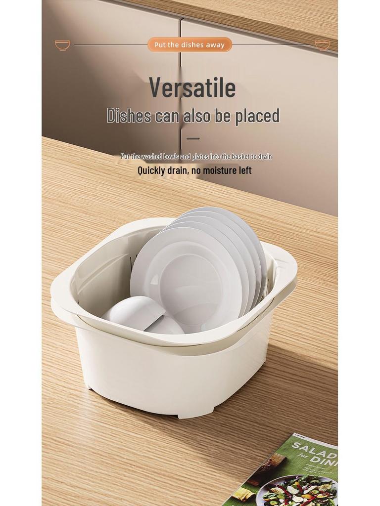 2026 Multi-Layer Stackable Kitchen Basket: Draining and Washing Basin for Fruits, Vegetables, and Rice.