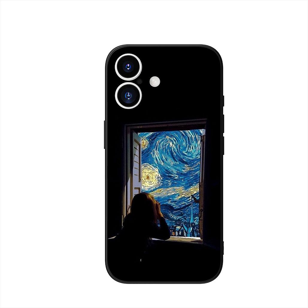 Van Gogh Starry Night Sky Art Phone Cover Case for Apple iPhone 17 16 15 11 Pro XS Max XR 6 7 8 Plus + SE 2020 5 16E Casing iPhone 11 Pro