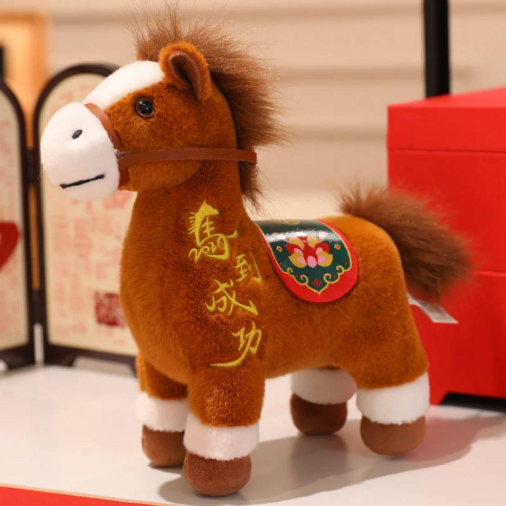 Standing Posture Chinese Zodiac Horse Plush Toy 20cm Size Plush Doll  New Year Celebration
