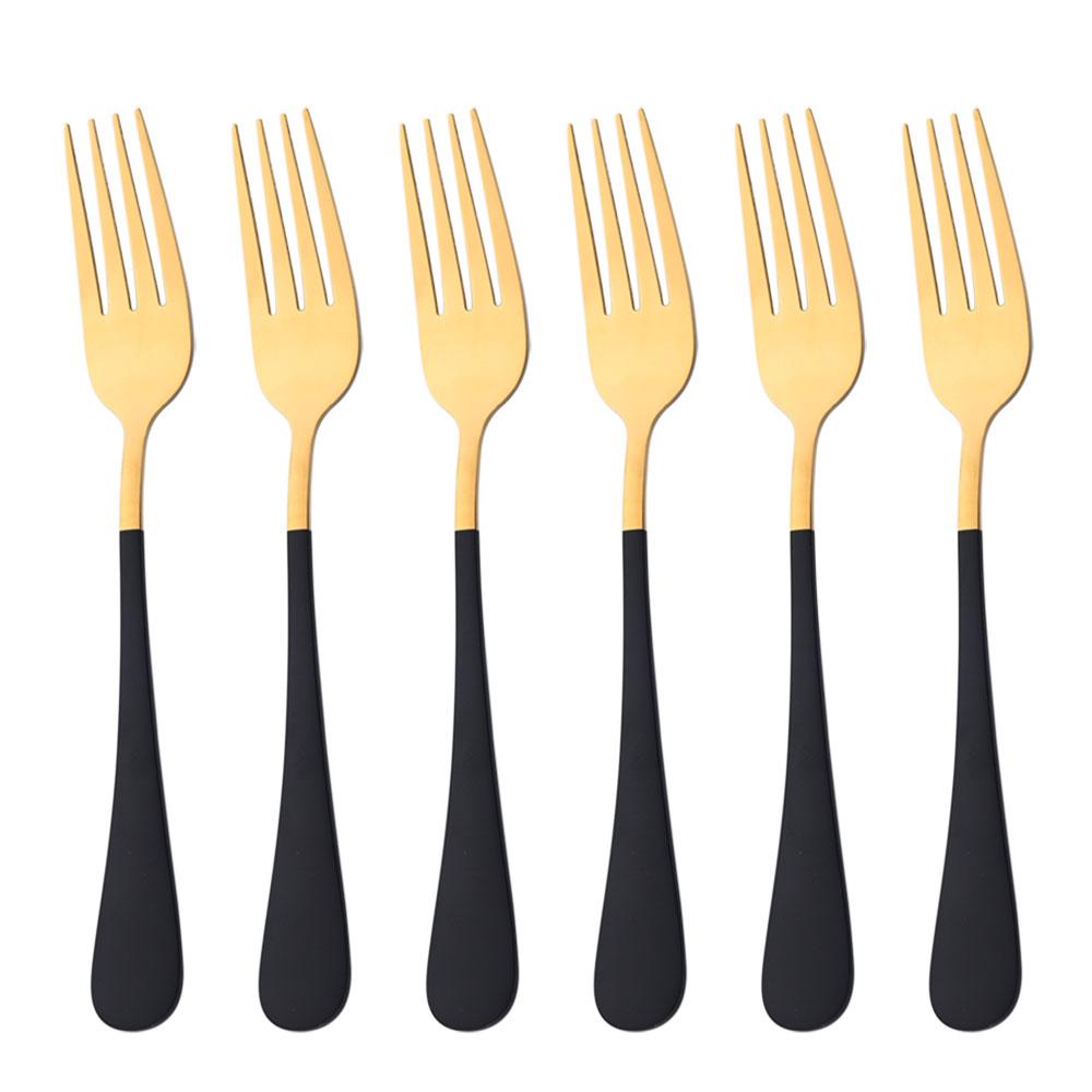 Drmfiy Dinner Forks Stainless Steel Dinnerware Set 6 Piece Snack Dessert Forks Tableware Salad Fork Cutlery Kitchen Utensils