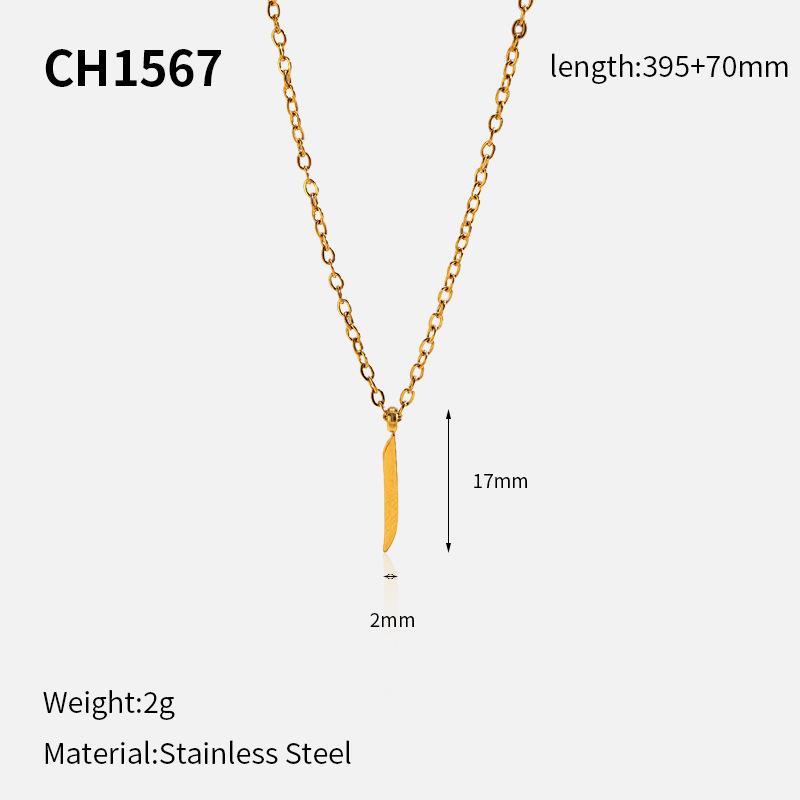 Hot Selling 18k Arabic Letter Pendant Stainless Steel Necklace Stylish Simple Titanium Steel Clavicle Chain