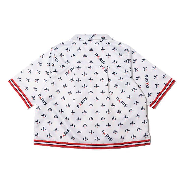 Jordan Paris Saint-Germain Casual Breathable Printed Loose Polo Shirt Women shirts White DC0452-100