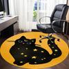 1pc Moon Cat Office Round Area Rug,  Mat Suitable For Office, Under Office Chairs Bedroom Living Room Home Decor, Room Deco