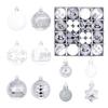 44pcs Christmas Tree Ornament Plastic Ball Decorations For DIY Crafts And Painted Designed Boxes Pendant