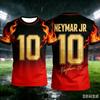 Neymar's Summer 3D Printed Family Sportswear Football Jersey T-shirt Is Quick-drying and Breathable Suitable for Sports Wear