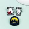 Cartoon Cat Brooch - Halloween Costume Accessory & English Letter Badge