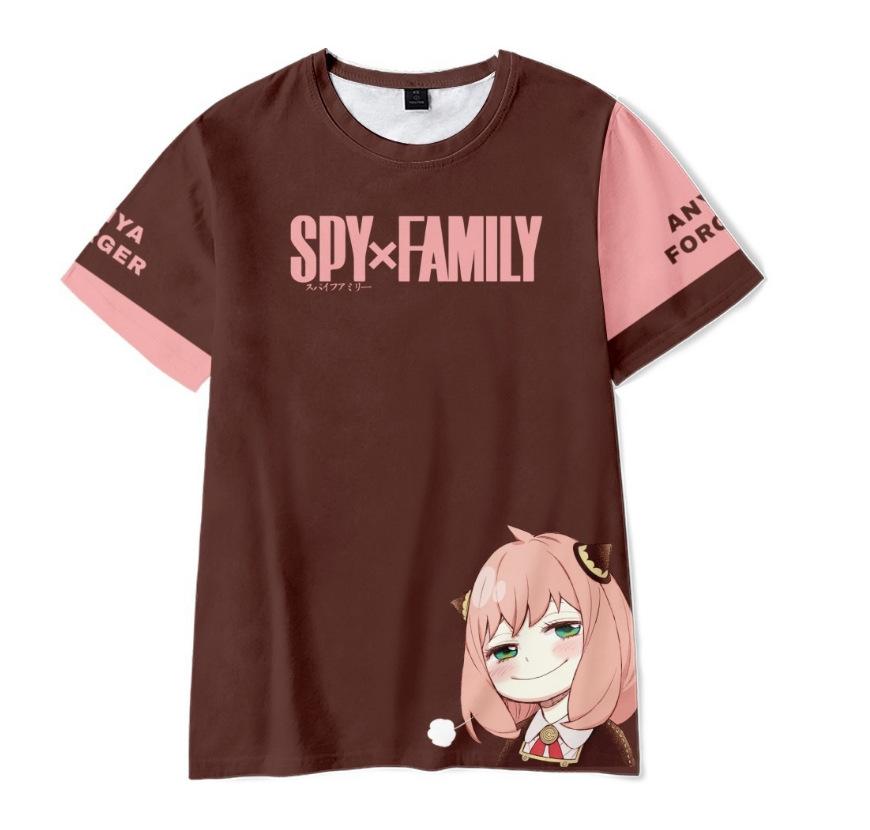 Women's Summer 3D T-shirt Short Sleeved Spy House SPY × FAMIL Casual Minimalist T-shirt