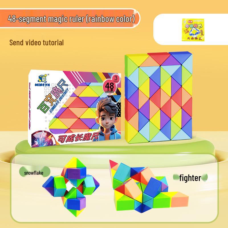 Folding Magic Ruler Set: Colorful Educational Toy for Kids - 24/36/48/60/72 pcs.