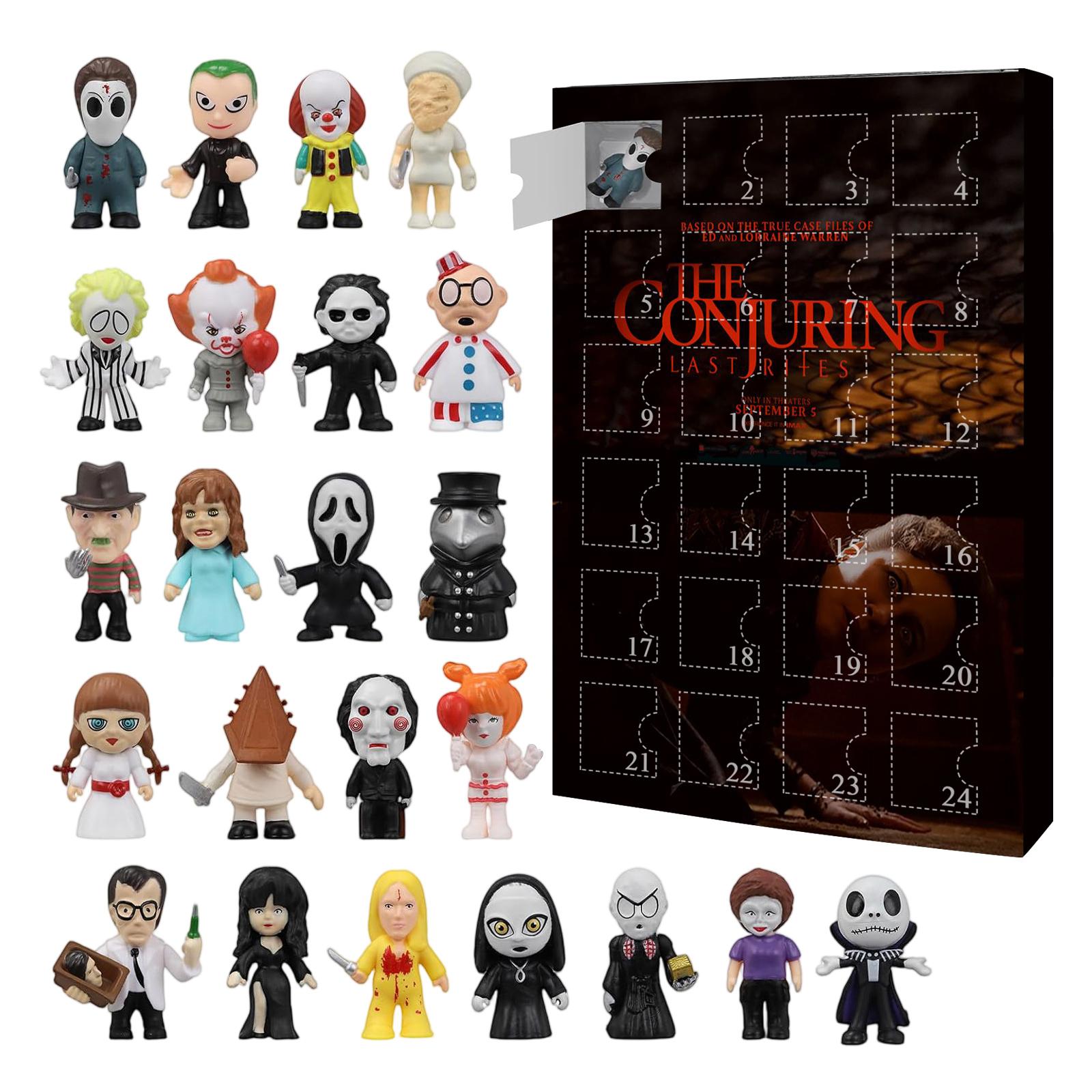 

Хэллоуин Адвент-календарь, Хэллоуин Календарь обратного отсчета Для детей и взрослых с 24 шт. Классические коллекционные фигурки кукол, Кукла перед Рождеством One Size