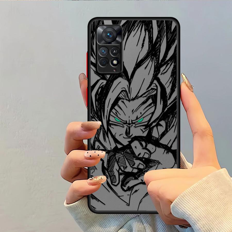 Case for Xiaomi Redmi Note 8T 13 14 12 ProPlus 9S 10S 11S 7 8 9 10 11 Pro 12s Black Edge Shell 14 Pro+ Dragon Ball Goku Vegeta