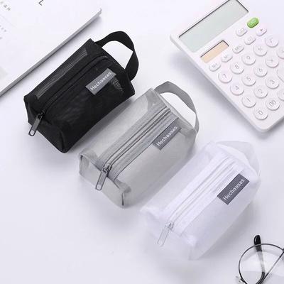 Borse per monete in nylon a rete piccola quadrata Borsa per trucco visibile di grande capacità Custodia per articoli da toilette Chiavi Borsa per auricolari Borse porta carte
