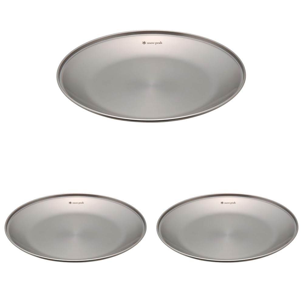 

Snow Peak Stainless Steel SP Tableware Plates, Large, TW034 (x 3)