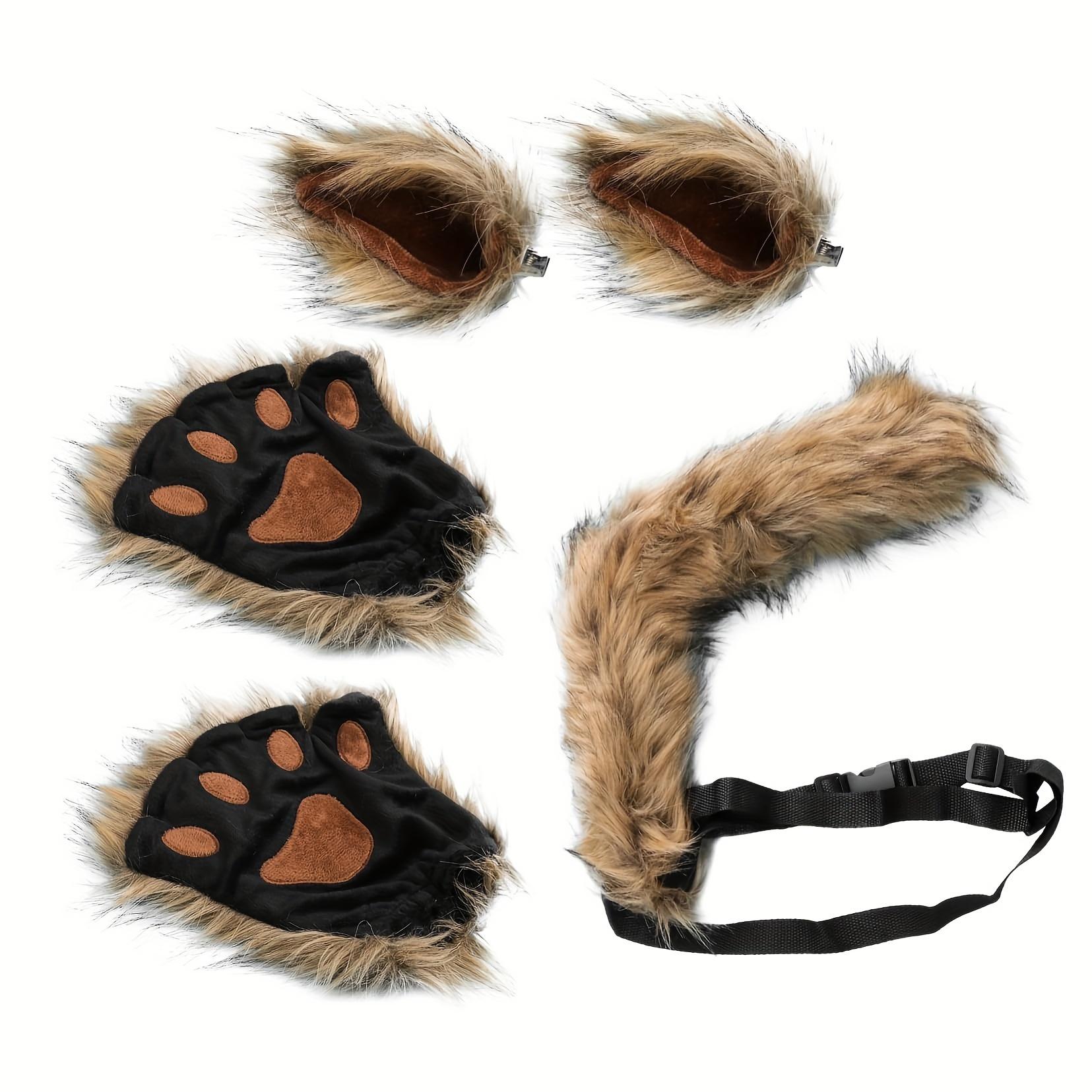 

1 компл. из искусственного меха лисы, волка, кота, костюм с царапинами, комплект аксессуаров, костюм для ролевой игры, декор для ушей животного, заколки с волчьими ушками, обручи для волос с лисьими ушками, пушистые заколки для волос