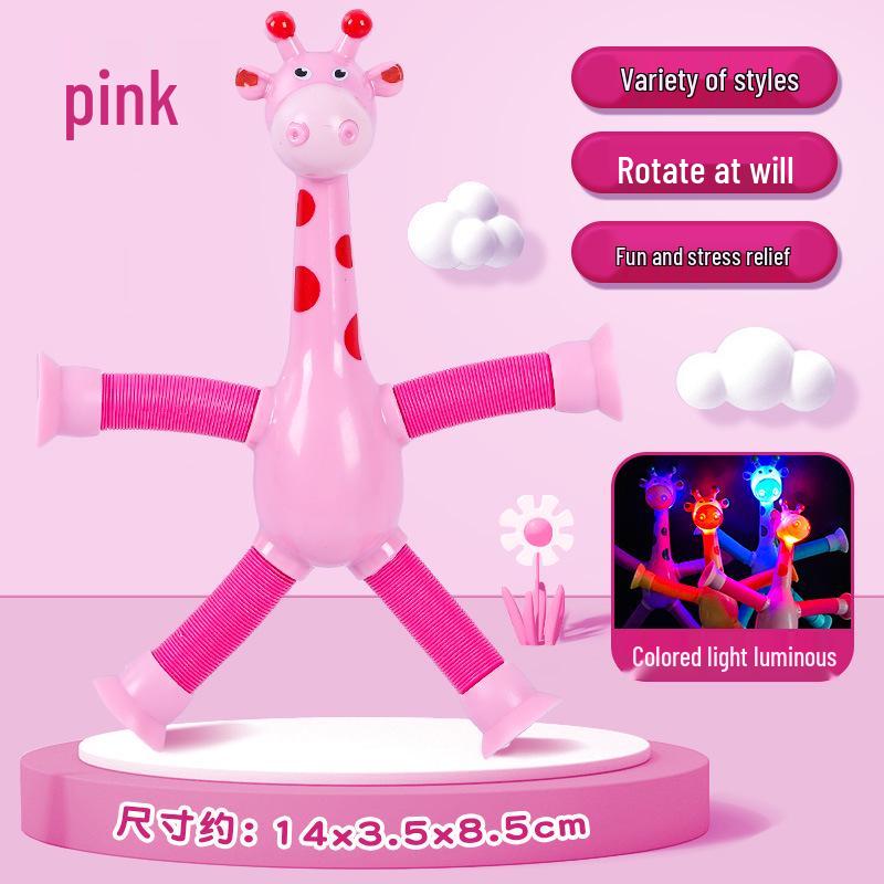 Extendable Luminous Giraffe Robot Toy - Creative Educational Cartoon for Kids