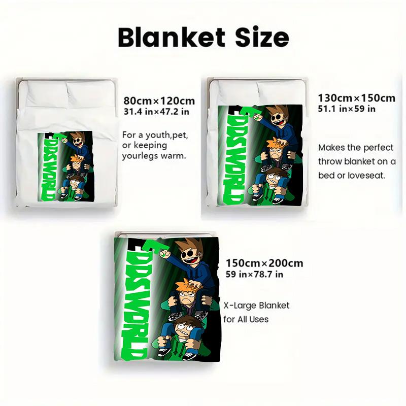 Eddsworld Theme Design 2D Flat Pattern Flannel Blanket High quality All Seasons Warmth and Comfort Perfect for Christmas Gifts.PMT0914135