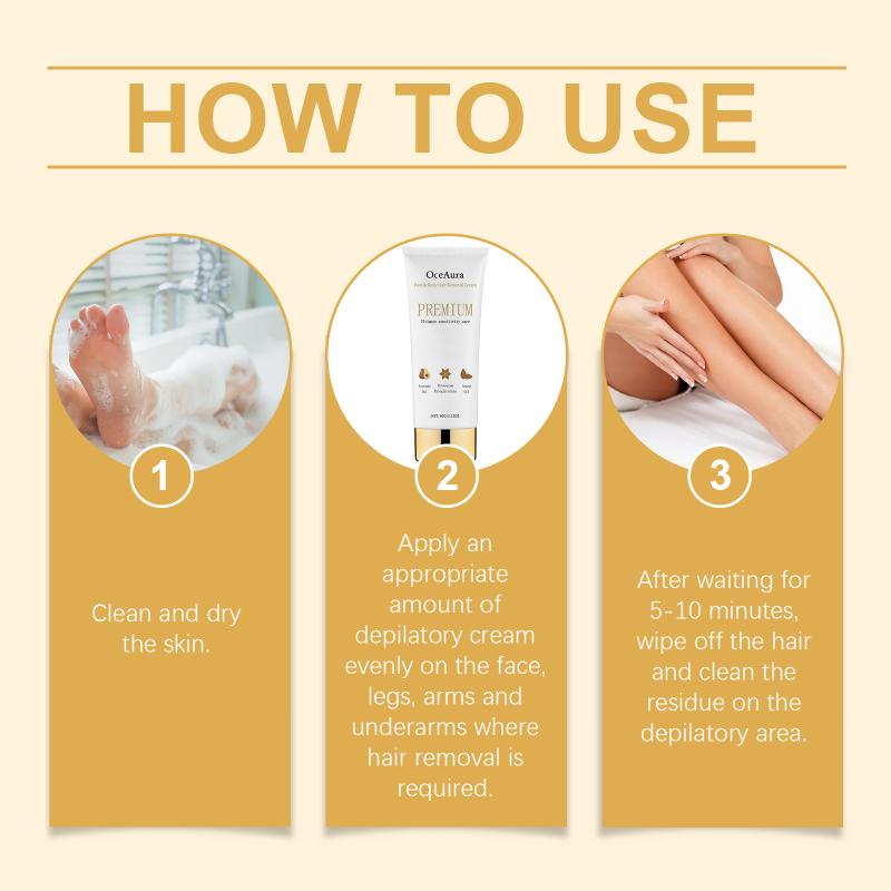 Gentle Hair Removal Cream for Sensitive Skin Facial and Body Fast Painless Depilation Moisturizing Smoother Skin at Home