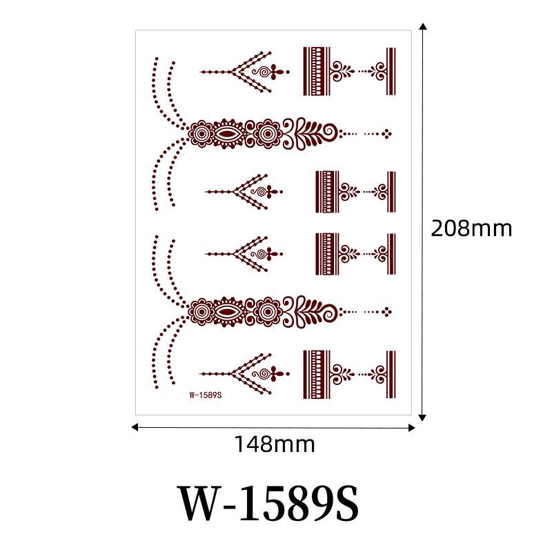Zhengxiang 2025 Waterproof Brown Floral Lace Henna Tattoo Sticker