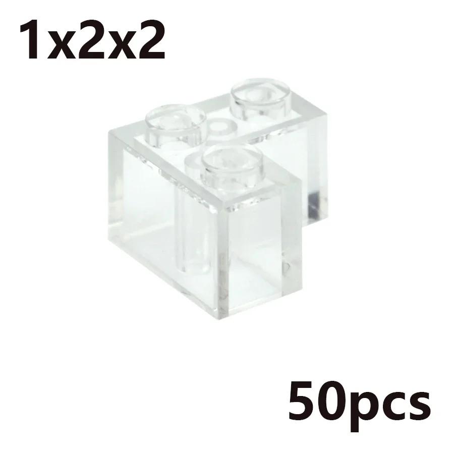 MOC Transparent Thick Building Blocks Figures 1x1 1x2 2x2 2x4 Dots Clear Brick Compatible Brand Educational Creative Toy for Kid