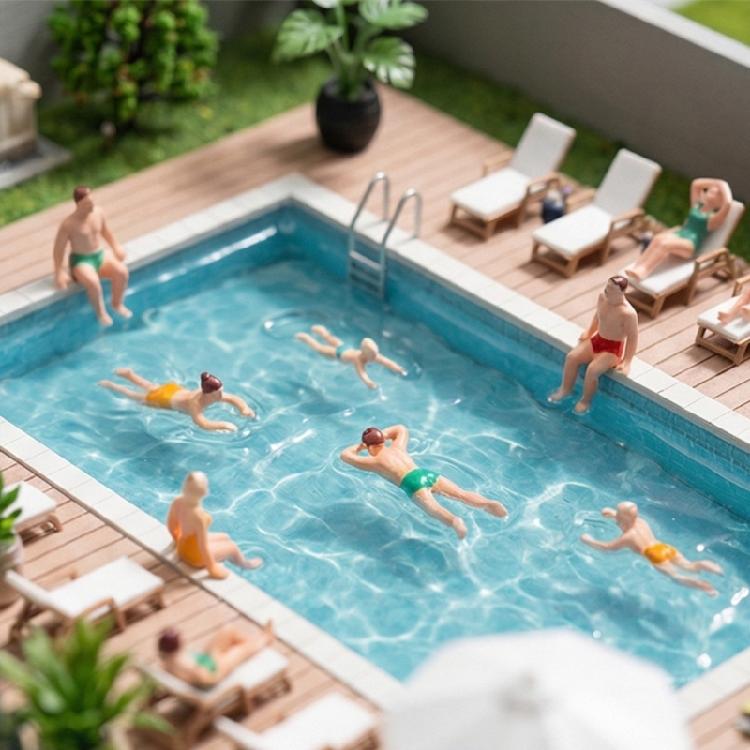 Miniature Different Poses Swimming People Model People Swimming Figures for Miniature World and Crafting