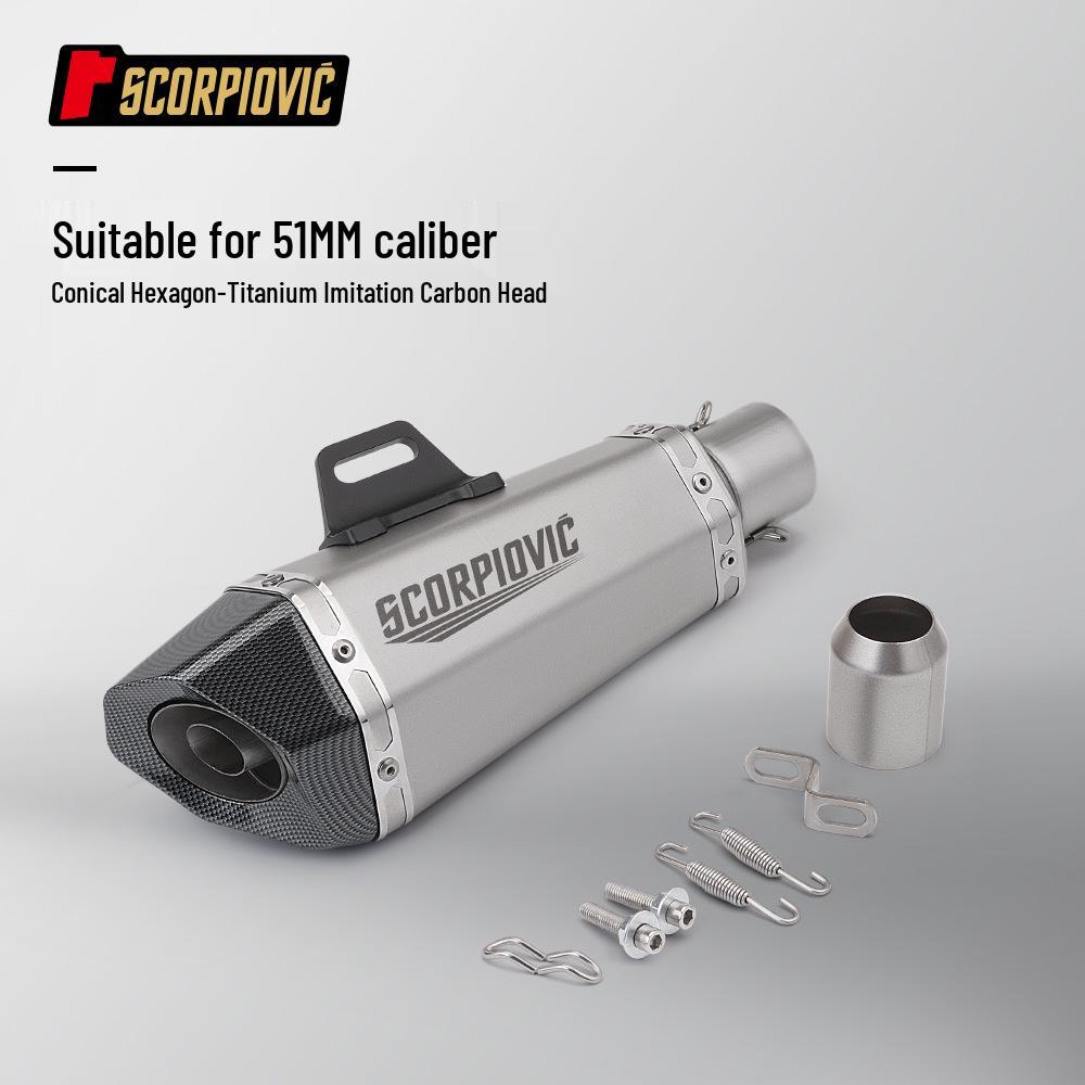 Hexagonal Carbon Fiber Motorcycle Exhaust Muffler
