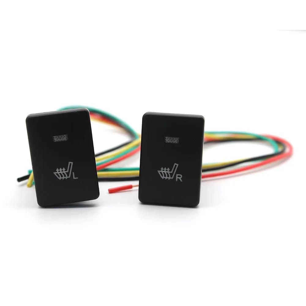 1 Pair Green LED Light Right and Left Car Seat Heating Button Switch With Connecting Wire For Toyota Camry Prius Corolla PRADO