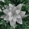 1PC Christmas Golden Glitter 14cm Flower Christmas Tree Decoration Ornaments Color Glitter Home Party Decoration Supplies