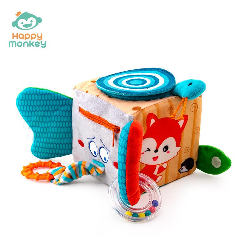 Счастливая Обезьянка Детский Мягкий Тканевый Погремушка - Игрушка для Раннего Развития с Колокольчиком