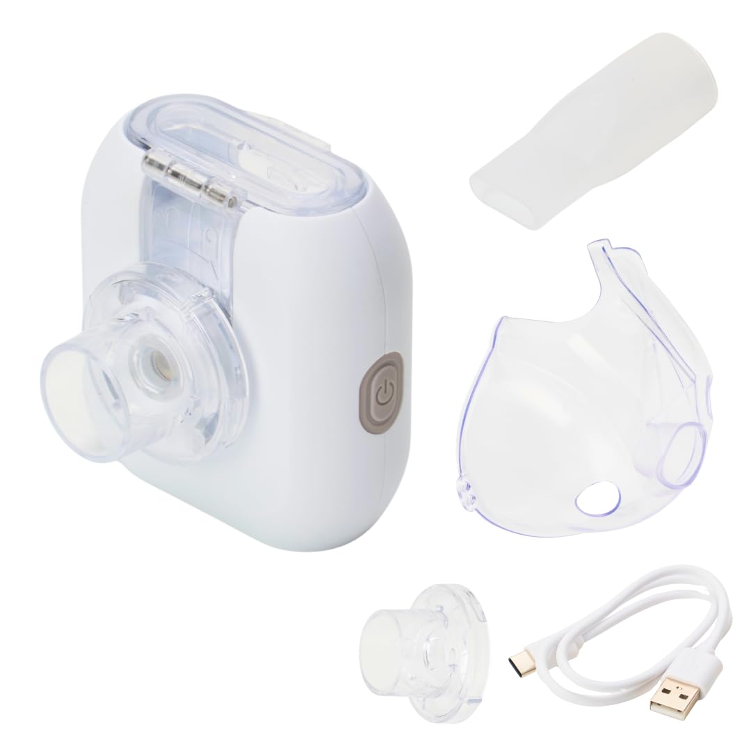 

IHC-0402-T Nodoraku Mist Total Care Set by Medi Labo: Rechargeable, Compact Ultrasonic Nebulizer for Throat Humidification, Cleansing, Gargling, Virus
