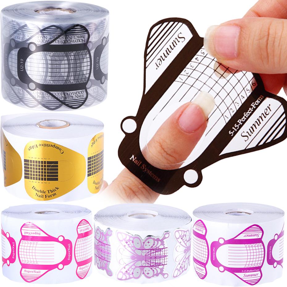 

500pcs Acrylic Nail Mold Forms For Extension French Manicure Stencil Nail Accessories Tools Soak Off Gel Building Tips