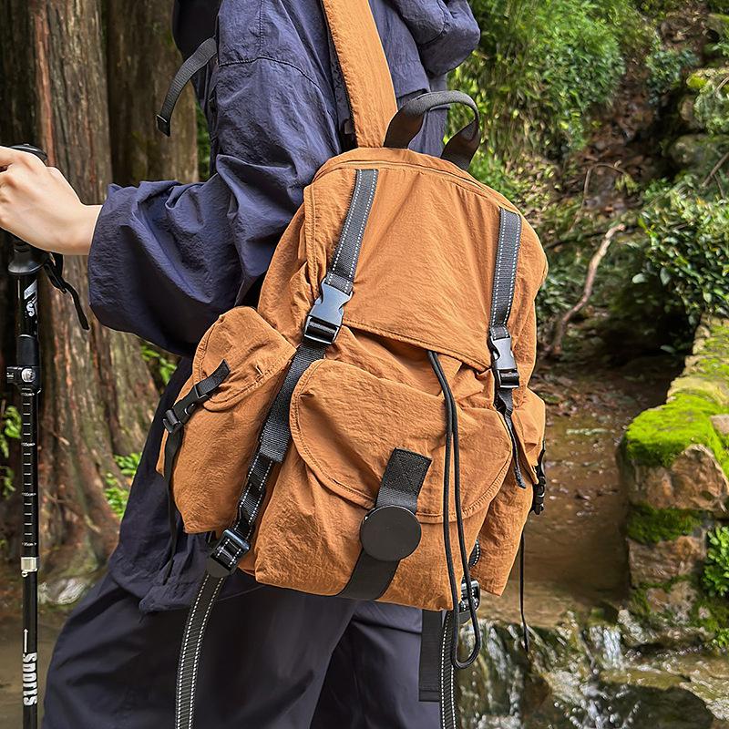 Tide крутой нейтральный локомотив уличный повседневный рюкзак осень большой вместимости дорожный мужской и женский рюкзак коричневый