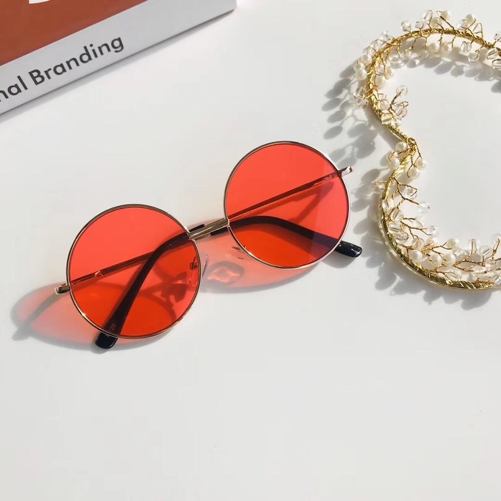 2025 Sunglasses new round frame Children's 2-8 years old baby glasses British style metal sunglasses sun visors