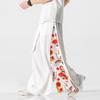 2021 Summer Retro Plus Size Men's Zen Cotton Linen Pants - Multi-Color Fashion Print