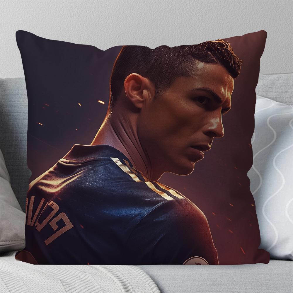 C-Cristiano R-Ronaldo Cr7 Taie d'oreiller Carré Oreiller Chambre à coucher Canapé Loisir Confort Coussin Voiture Salon Décoration de la maison 40X40
