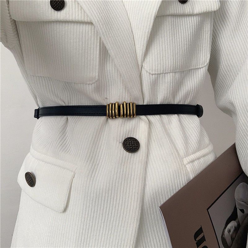 Stylish And Elegant Womens Belt Perfect For Dresses And Coats With Distinctive Vintage Metal Buckle