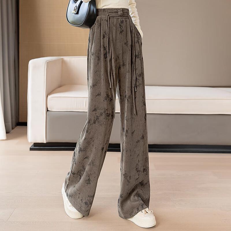 Women's New Chinese Style Draped High-Waist Wide-Leg Pants