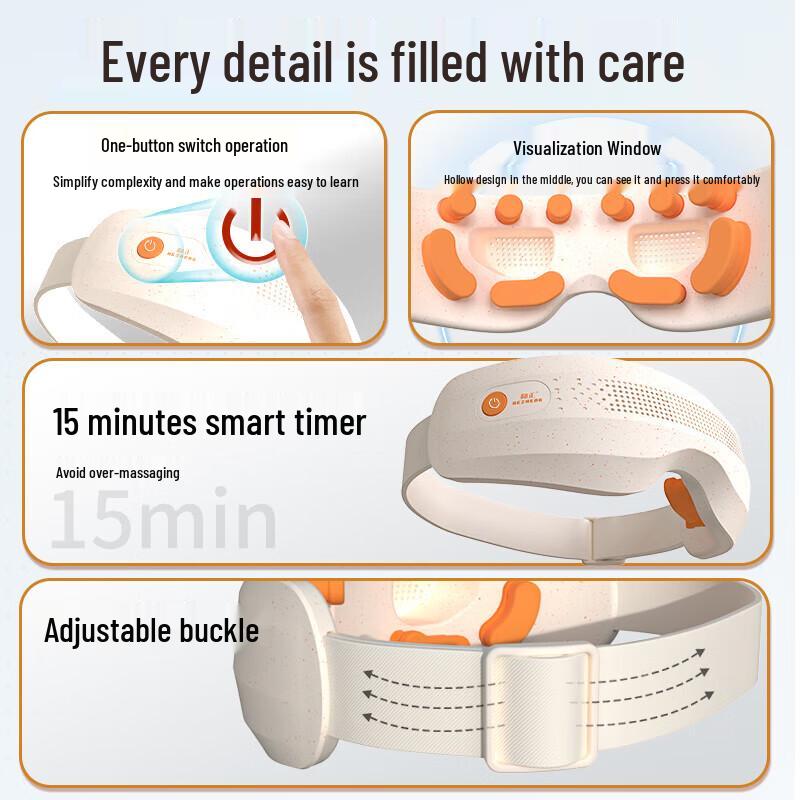 HEZHENG Smart Visual Eye Massager with Heat & Bluetooth