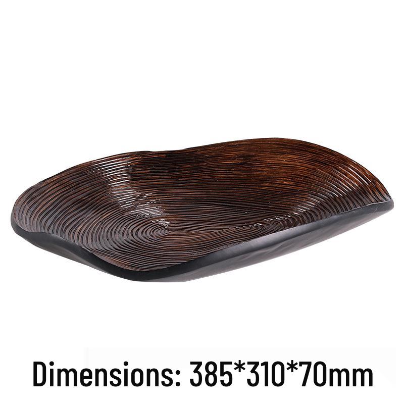 

Imitation Wood Annual Rings Oval Tray & Ornament Display Bowl