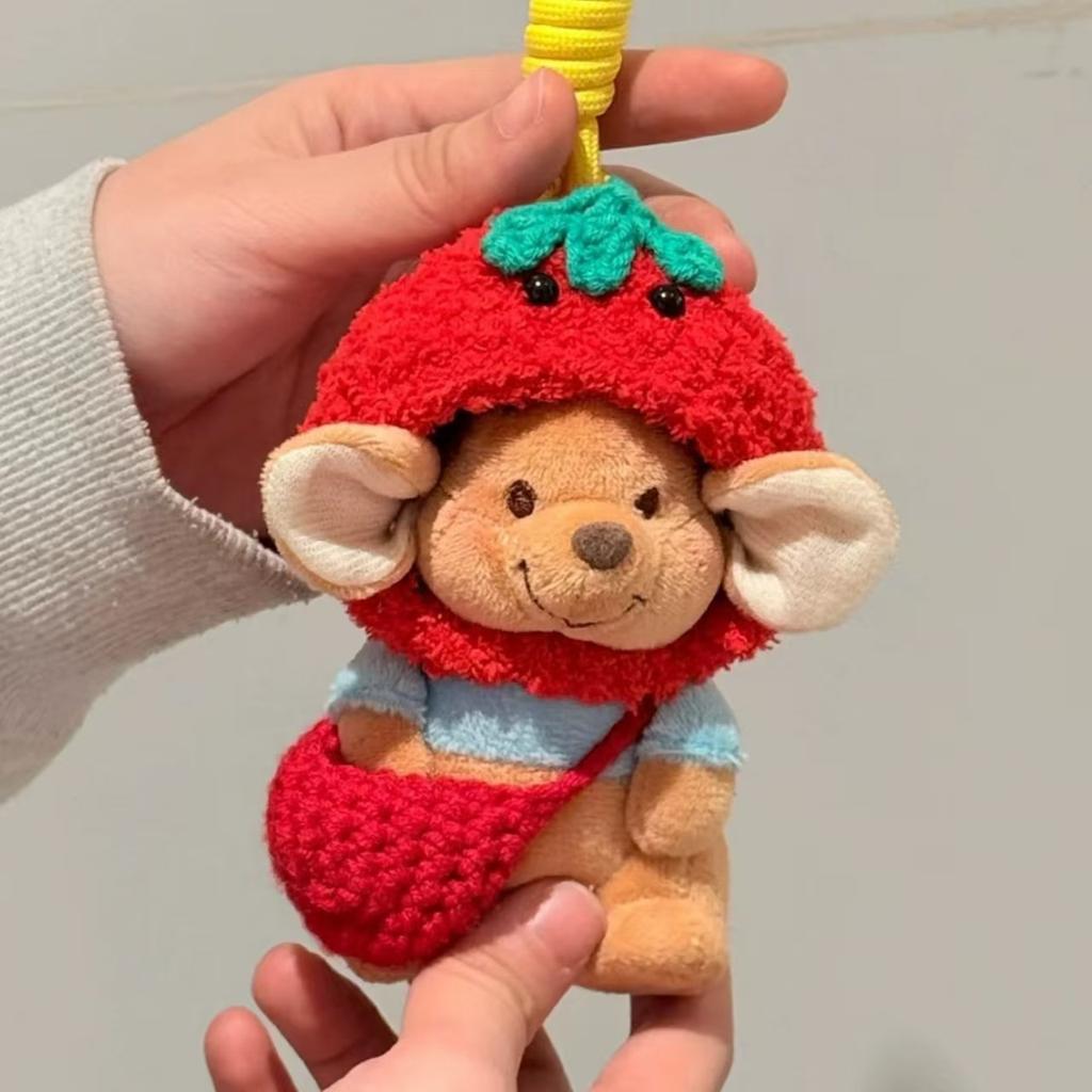Cute Cartoon Roo Mouse Plush Toy Kawaii Smiling Mouse Doll Bag Pendant Stuffed Animal Movie Figure Plushies Birthday Gifts Girl