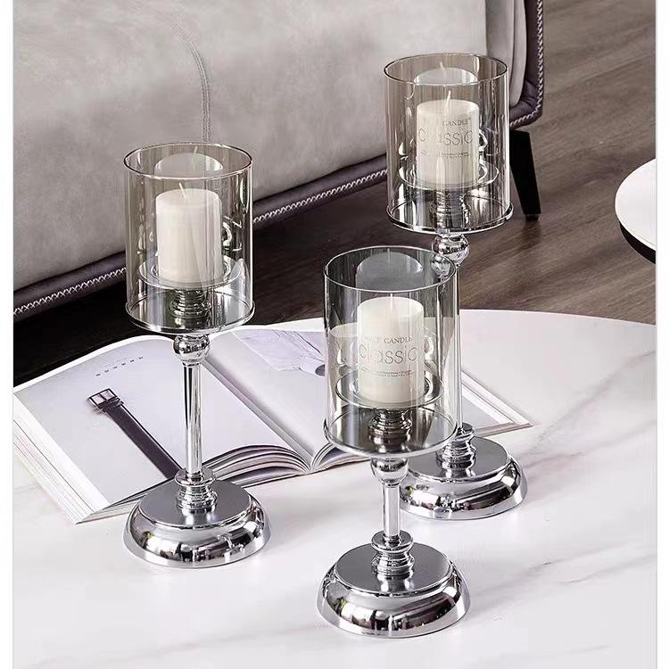 Wedding Supplies Wedding Party Table Decorations Metal Glass Candle Holders Lanterns Jars for Home Dining for Candlelight Dinner