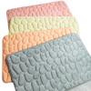 Inyahome Cobblestone Embossed Black Bathroom Bath Mat Non-slip Carpet Bathtub Side Floor Rug Shower Room Doormat Memory Foam Pad