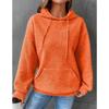 Büyük Beden Günlük Sweatshirt, Kadın Büyük Beden Düz Waffle Desen Uzun Kollu Cepli Bağcıklı Kapüşonlu Sweatshirt