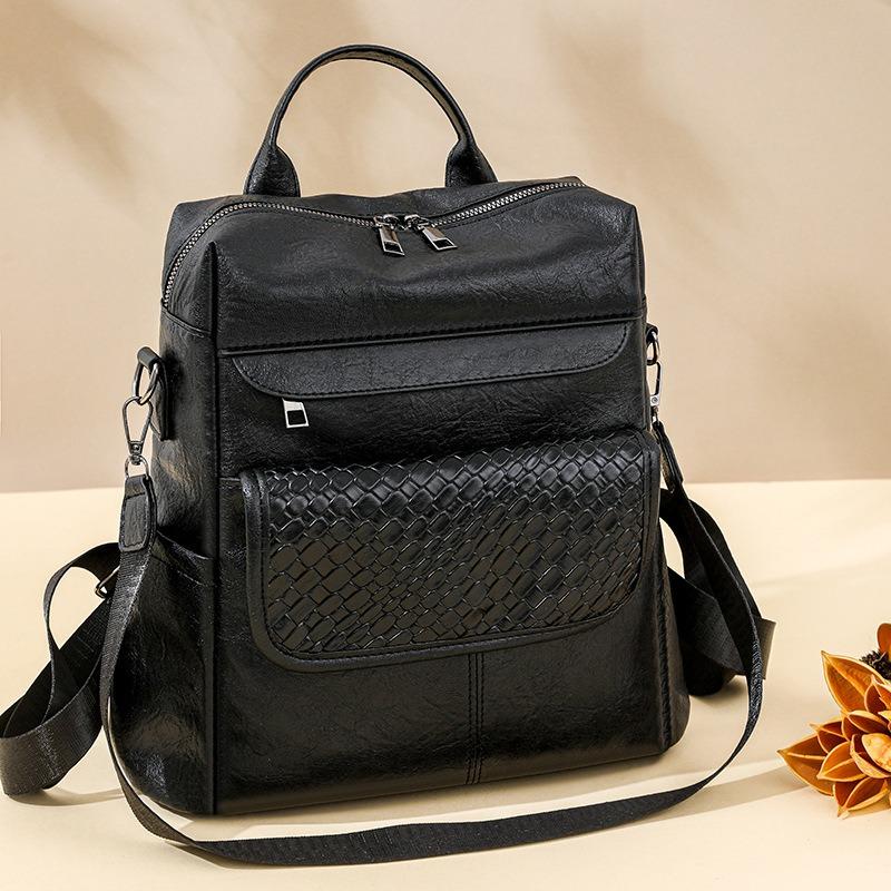 Backpack Women's New Woven Backpack Fashion Versatile Casual Multifunctional Travel Bag Women