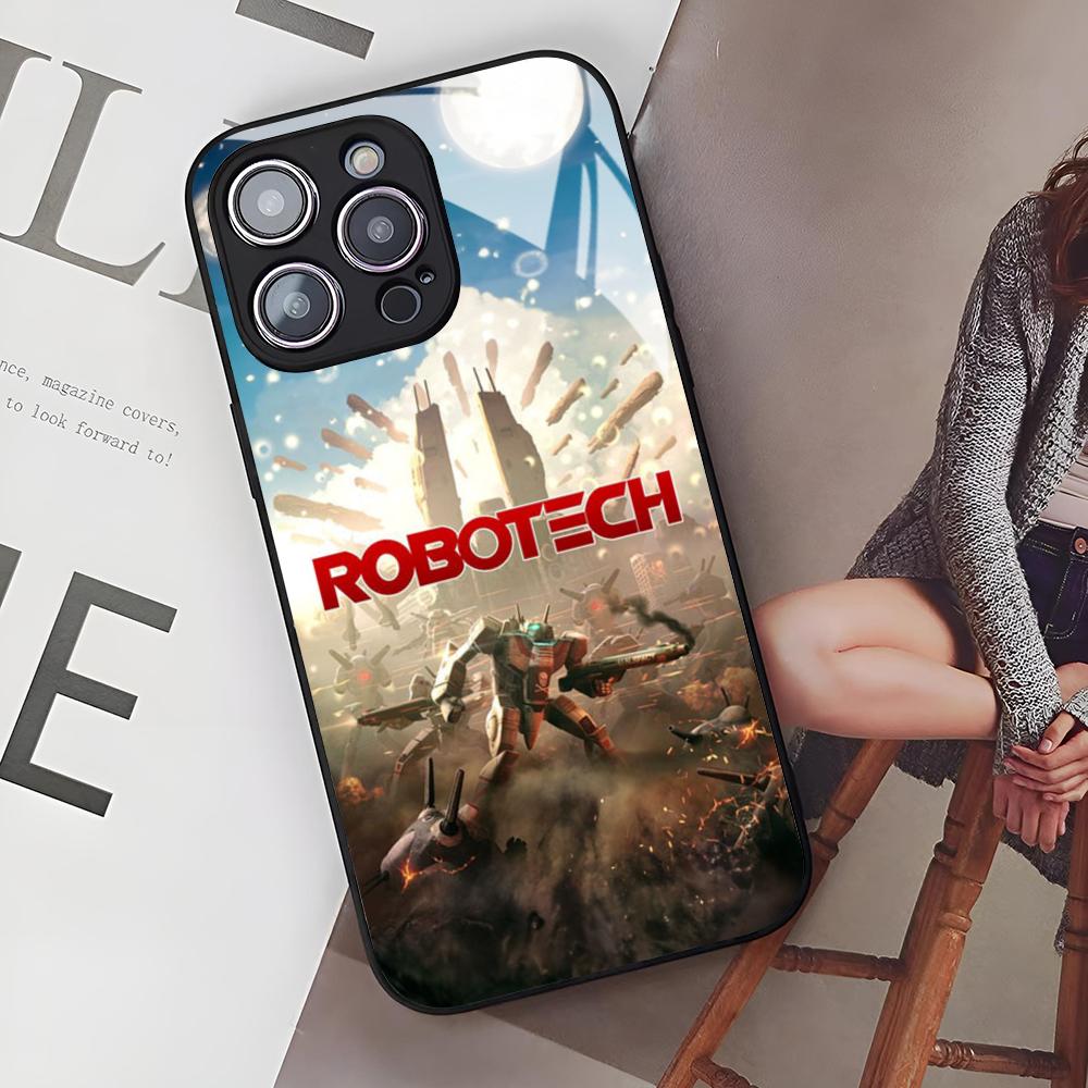 Anime Robotech Phone Case for Iphone 16 15 14 12 11 13 Pro Max Mini X Xr Xs Se 8 Puls Glass Cover