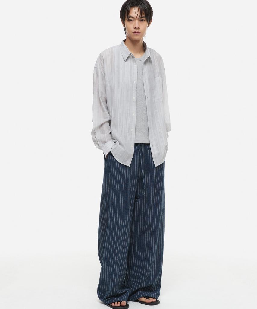 DNSR Cozy Pajama Striped Pants Navy