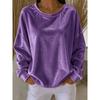 Maglietta a maniche lunghe casual da donna in velluto