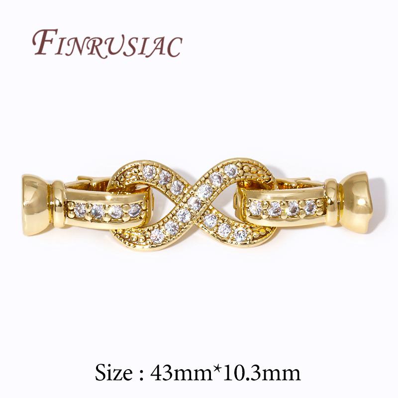 18K Gold Plated Connectors For Jewelry,Brass Zircon Clasps For Bracelets Accessories,DIY Jewelry Making Supplies,Pearl Clasp