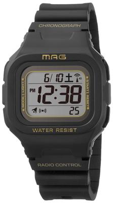MAG BK2 Digital Solar Dual Resistente al Agua hasta 10 Uretano Ligeramente Más Pequeño para Hombres y Noah Precisión MW-550 Reloj Radiocontrolado, Accionado, Energía,