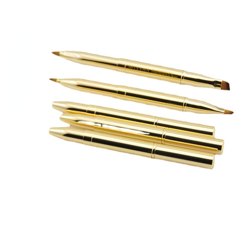 Retractable Lip Makeup Brush Lipstick Lip Gloss Brush Telescopic Dual Use Lip Eyeshadow Brush Beauty Tool With Protect Cap