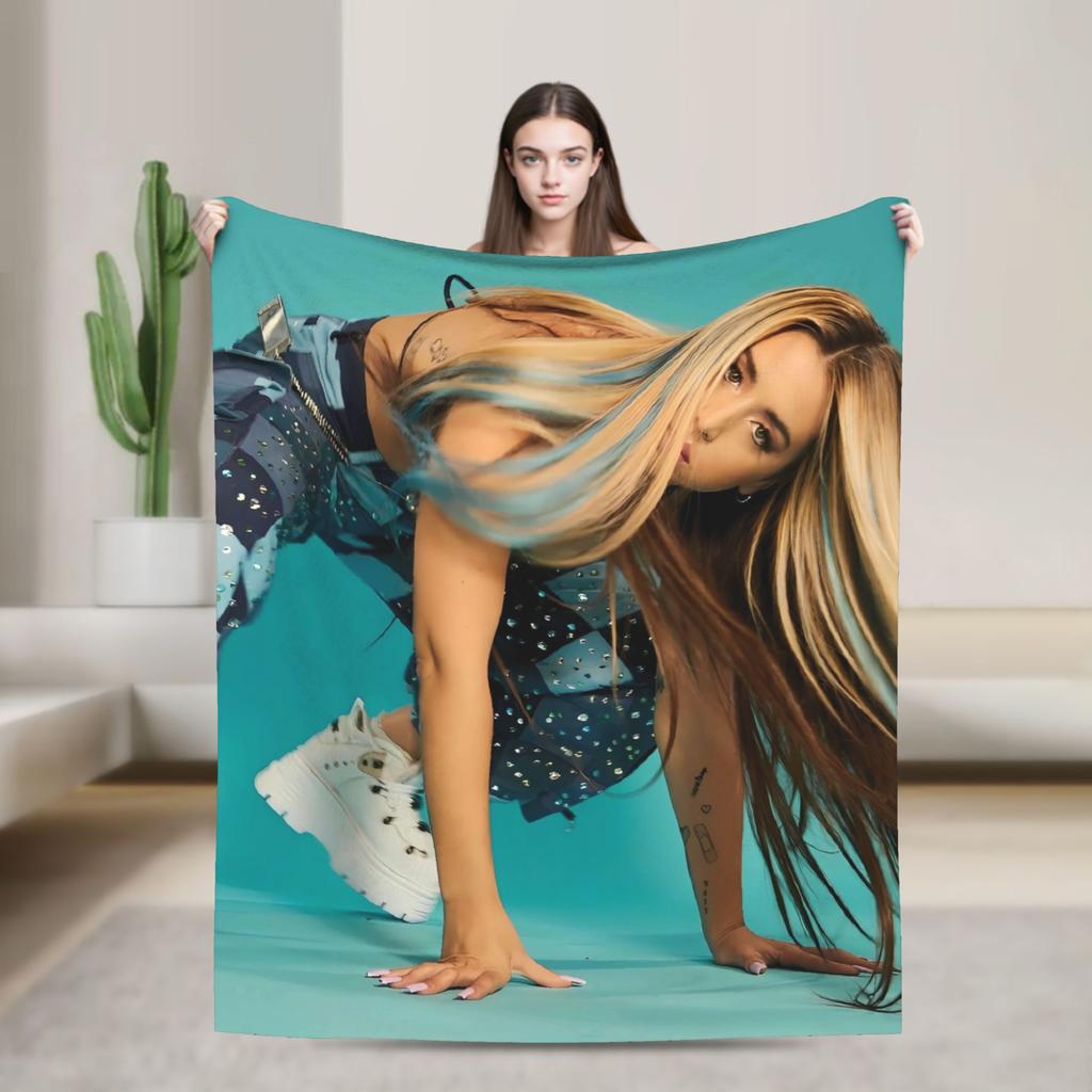 L-Lolas I-Indigos Spanish Singer  Blanket Quality Super Warm  Throw Blanket Winter Airplane Travel Living Room Fashion Bedspread
