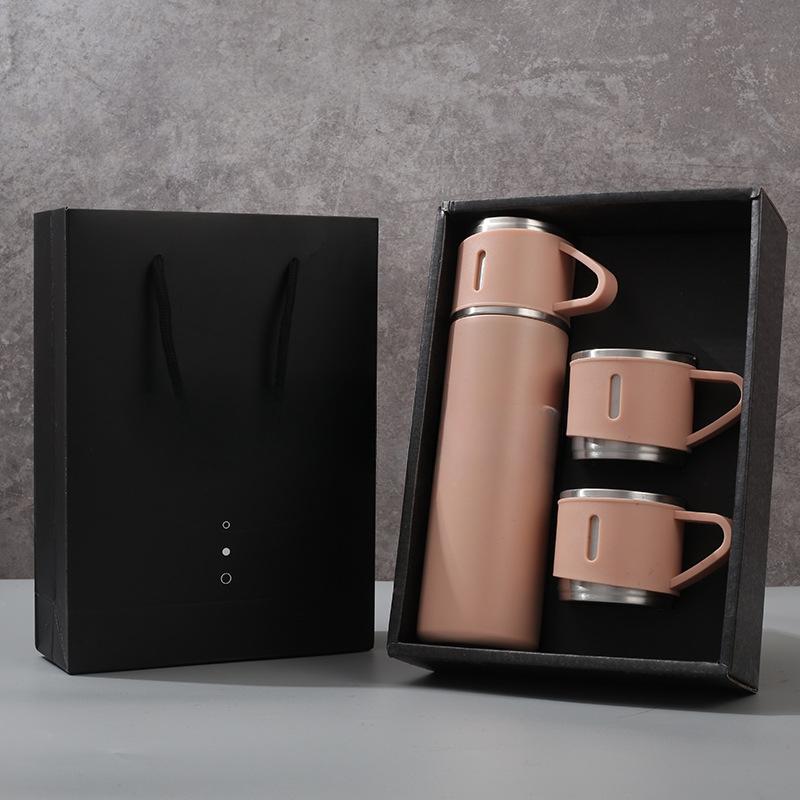 

Stainless Steel Vacuum Business Mug Gift Box Portable Office Tea Cup High end Annual Gift for Professionals 500ml розовый